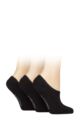 Women's 3 Pair SOCKSHOP Wildfeet Plain Bamboo Half-Cushioned Shoe Liner Socks - Black