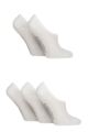 Women's 5 Pair SOCKSHOP Wildfeet Plain Bamboo Half-Cushioned Shoe Liner Socks - White