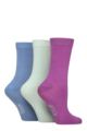 Women's 3 Pair Wildfeet Plain Bamboo Socks - Purple / Mint / Blue