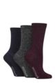 Women's 3 Pair Wildfeet Plain Bamboo Socks - Black Lurex