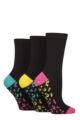 Women's 3 Pair SOCKSHOP Wildfeet Patterned Bamboo Socks - Sole Animal Print