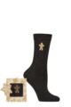 Women's 1 Pair SOCKSHOP Wildfeet Bamboo Christmas Gift Boxed Socks - Charcoal Gingerbread Man