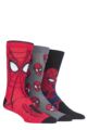 Mens and Women's SOCKSHOP 3 Pair Marvel Spider-Man Cotton Socks - Assorted