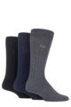 Mens 3 Pair Pringle Laird Rib Trouser Socks - Black / Navy / Grey