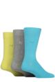 Mens 3 Pair Pringle Plain Rupert Bamboo Socks - Blue / Grey / Lime