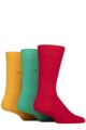 Mens 3 Pair Pringle Plain Rupert Bamboo Socks - Red / Teal / Mango