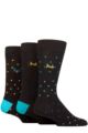 Mens 3 Pair Pringle Patterned Bamboo Socks - Pin Dots Black