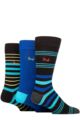 Mens 3 Pair Pringle Patterned Bamboo Socks - Stripe Black