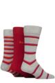 Mens 3 Pair Pringle Patterned Bamboo Socks - Grey Purple / Red Stripes