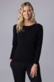 Women's 1 Pack Lazy Panda Bamboo Loungewear Selection Long Sleeved Top - Black Long Sleeved Top