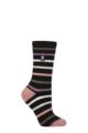 Women's 1 Pair SOCKSHOP Heat Holders 1.6 TOG Lite Patterned and Striped Socks - Annika Black