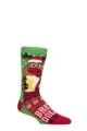 Mens 1 Pair SOCKSHOP Heat Holders 1.6 TOG Lite Christmas Socks - Brew Dolph