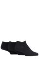 Mens 3 Pair Pringle Black Label Bamboo Trainer Socks - Black