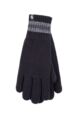 Mens 1 Pack SOCKSHOP Heat Holders Cedar Stripe Cuff Gloves - Navy