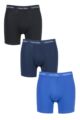 Mens 3 Pack Calvin Klein Cotton Stretch Longer Leg Trunks - Black / Blue / Cobalt