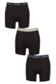 Mens 3 Pack Calvin Klein Cotton Stretch Longer Leg Trunks - Black / Grey Heath / Navy Stone