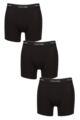 Mens 3 Pack Calvin Klein Cotton Stretch Longer Leg Trunks - Black / Black