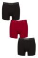 Mens 3 Pack Calvin Klein Extra Soft Cotton Stretch  Boxer Briefs - Black / Red