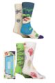 Mens and Women's 4 Pair Happy Socks Pool Party Gift Boxed Socks - White