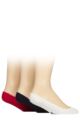 Mens 3 Pair Pringle Gourock Cotton Invisible Shoe Liners - White / Navy / Red