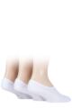 Mens 3 Pair Pringle Plain Cotton Cushioned PED Socks - White