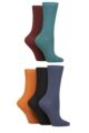 Women's 5 Pair SOCKSHOP Plain, Patterned and Striped Bamboo Socks - Texture Autumn