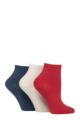 Women's 3 Pair SOCKSHOP Plain and Patterned Bamboo Ankle Socks - Plain Nautical