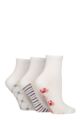 Women's 3 Pair SOCKSHOP Plain and Patterned Bamboo Ankle Socks - Patterned Sole White / Nautical