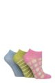 Women's 3 Pair SOCKSHOP Speckled Bamboo Trainer Socks - Ocean View