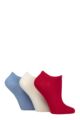 Women's 3 Pair SOCKSHOP Bamboo Trainer Socks with Smooth Toe Seams - Nautical Plain