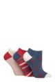 Women's 3 Pair SOCKSHOP Bamboo Trainer Socks with Smooth Toe Seams - Nautical Patterned