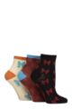 Women's 3 Pair SOCKSHOP Patterned Pelerine Bamboo Anklet Socks - Bows