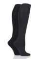 Ladies 2 Pair SOCKSHOP Plain Bamboo Knee High Socks with Smooth Toe ...