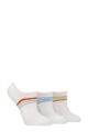 Women's 3 Pair SOCKSHOP Half Cushioned Bamboo No Show Socks - Ocean View Stripe