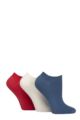 Women's 3 Pair SOCKSHOP Patterned, Striped, Plain, Ribbed and Mesh Bamboo Trainer Socks - Nautical Ribbed