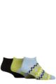 Mens 3 Pair SOCKSHOP Speckled Bamboo Trainer Socks - Ocean View