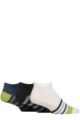 Mens 3 Pair SOCKSHOP Bamboo Plain and Patterned Trainer Socks with Smooth Toe Seams - Ocean View