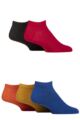 Mens 5 Pair SOCKSHOP Bamboo Striped and Plain Trainer Socks - Brights