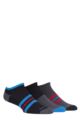 Mens 3 Pair SOCKSHOP Bamboo Cushioned Trainer Socks - Black Stripe