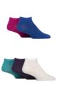 Mens 5 Pair SOCKSHOP Bamboo Striped and Plain Trainer Socks - Jewels