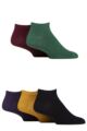 Mens 5 Pair SOCKSHOP Bamboo Striped and Plain Trainer Socks - Royal