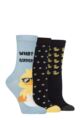 Women's 3 Pair SOCKSHOP Lazy Panda Novelty Bamboo Socks - What's Quackin'