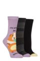 Women's 3 Pair SOCKSHOP Lazy Panda Novelty Bamboo Socks - Guinea Be A Good Day