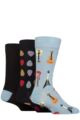 Mens 3 Pair SOCKSHOP Lazy Panda Novelty Bamboo Socks - Guitars