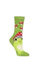 Mens and Women's SOCKSHOP 1 Pair Lazy Panda Bamboo Fun & Novelty Socks - Toadstool