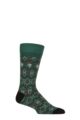 Mens and Women's SOCKSHOP 1 Pair Lazy Panda Bamboo Fun & Novelty Socks - Green Skulls