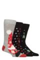 Mens 3 Pair SOCKSHOP Lazy Panda Christmas Bamboo Socks - Christmas Gnomes