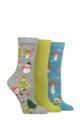 Women's 3 Pair SOCKSHOP Lazy Panda Christmas Bamboo Socks - Woodland Christmas