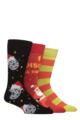 Mens 3 Pair SOCKSHOP Lazy Panda Christmas Bamboo Socks - Disco All The Way