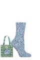 Women's 1 Pair SOCKSHOP Popcorn Cosy Gift Boxed Lounge Socks - Frosty Blue